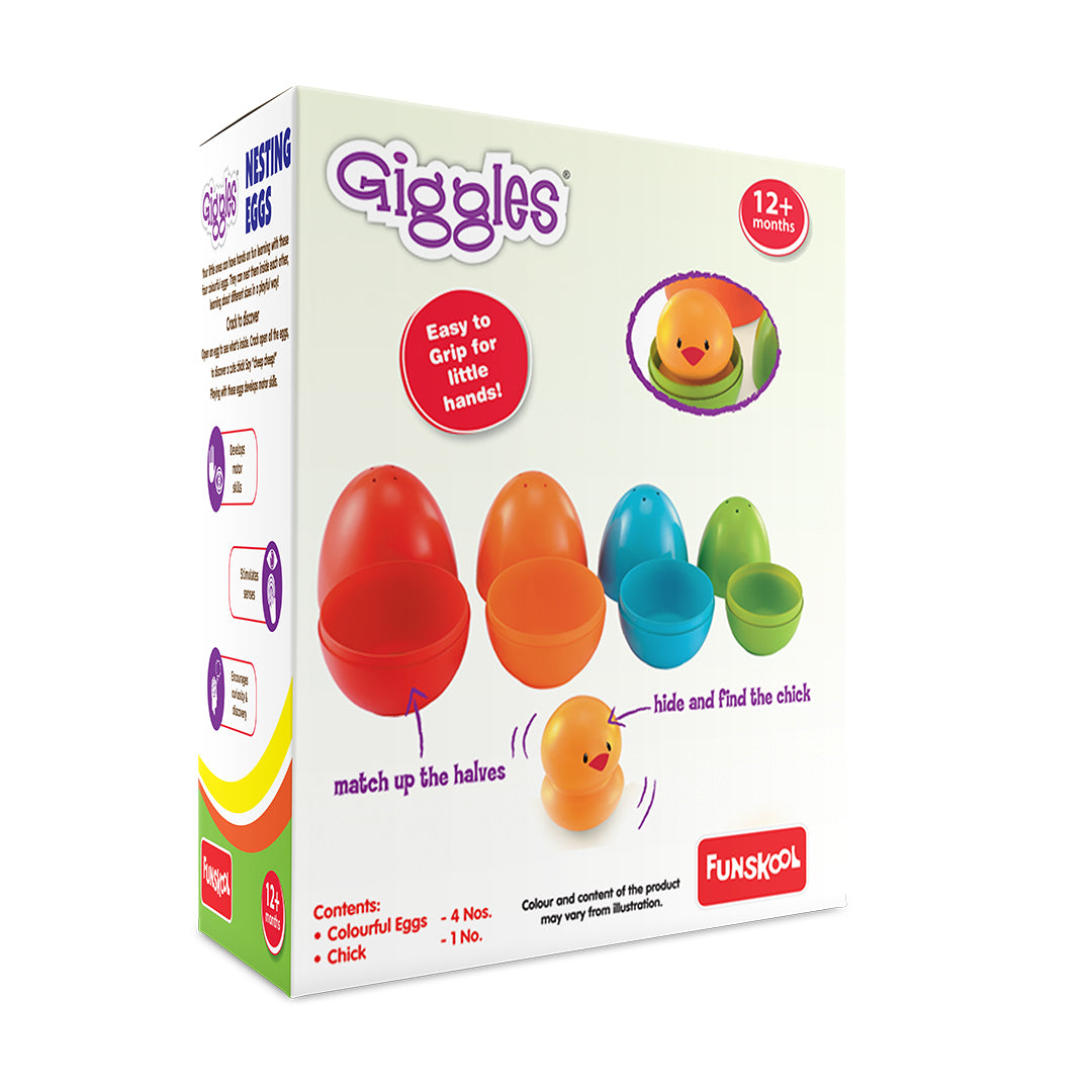 Giggles Nesting Eggs Sorting and Stacking Learning Toy for Toddlers