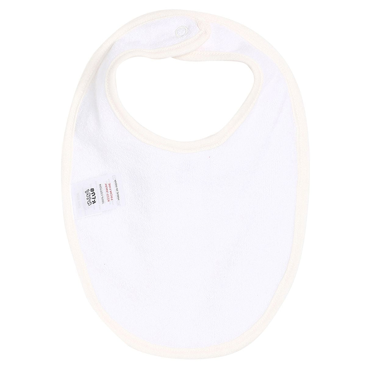 Boys White Formal Style Bib with Navy Blue Bow Tie