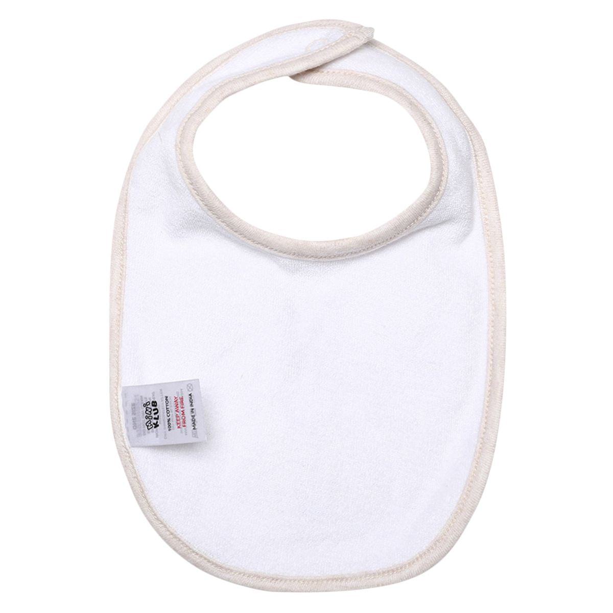 Unisex Beige Bear Face Feeding & Drool Bib