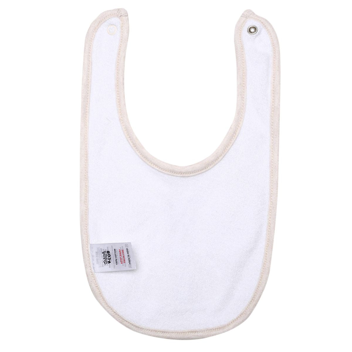 Unisex Beige Bear Face Feeding & Drool Bib