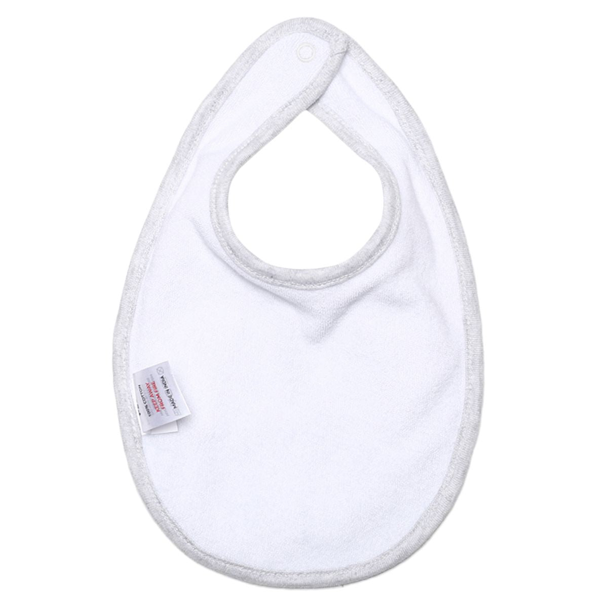Boys Grey Puppy Face Feeding & Drool Bib with Bow Tie