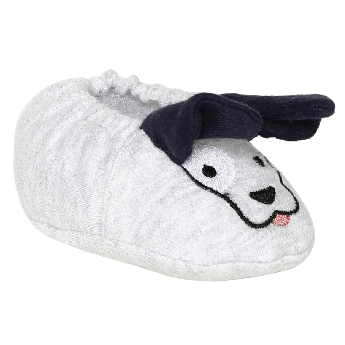 Boys Grey Puppy Face Soft Plush Booties