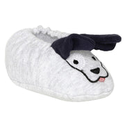 Boys Grey Puppy Face Soft Plush Booties