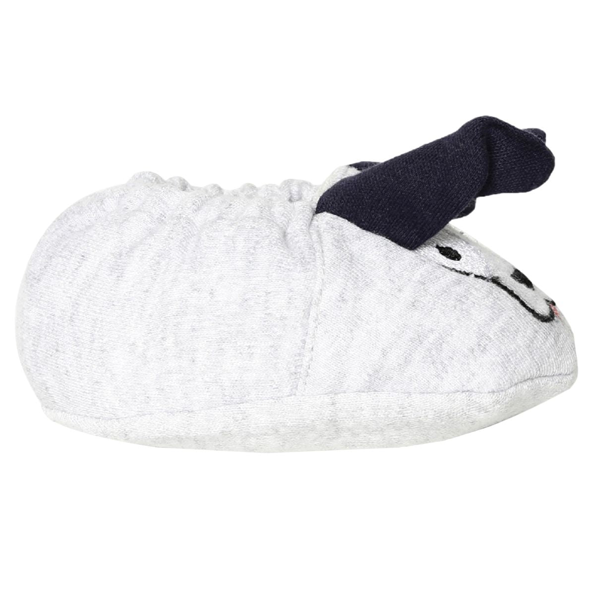 Boys Grey Puppy Face Soft Plush Booties