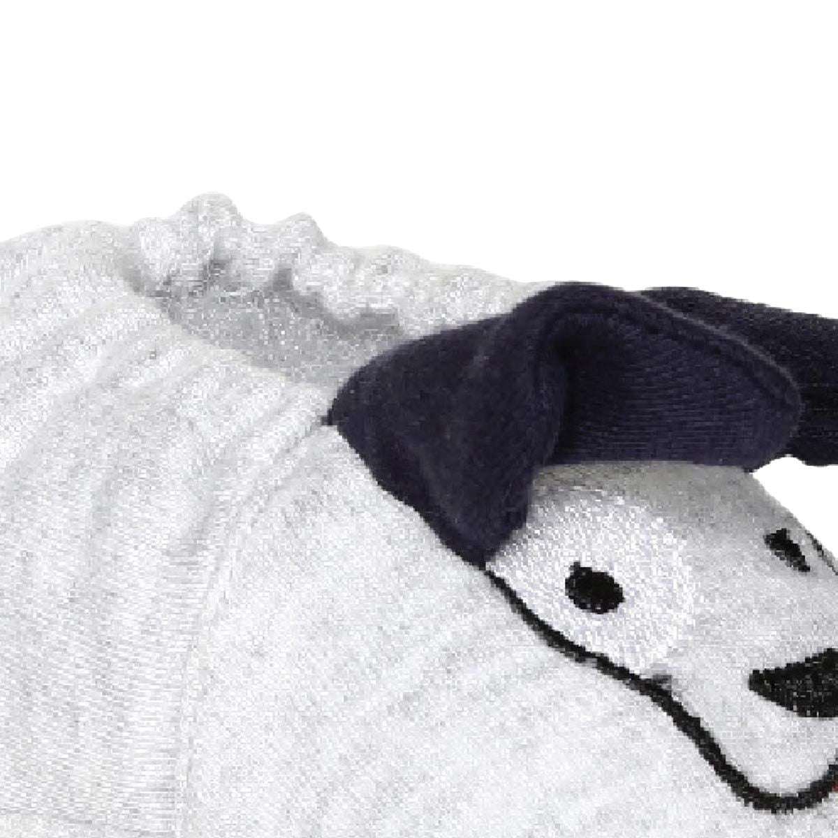 Boys Grey Puppy Face Soft Plush Booties