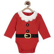 Pack of 2 bodysuit and bottom set - brick red & white for 0-3 Months