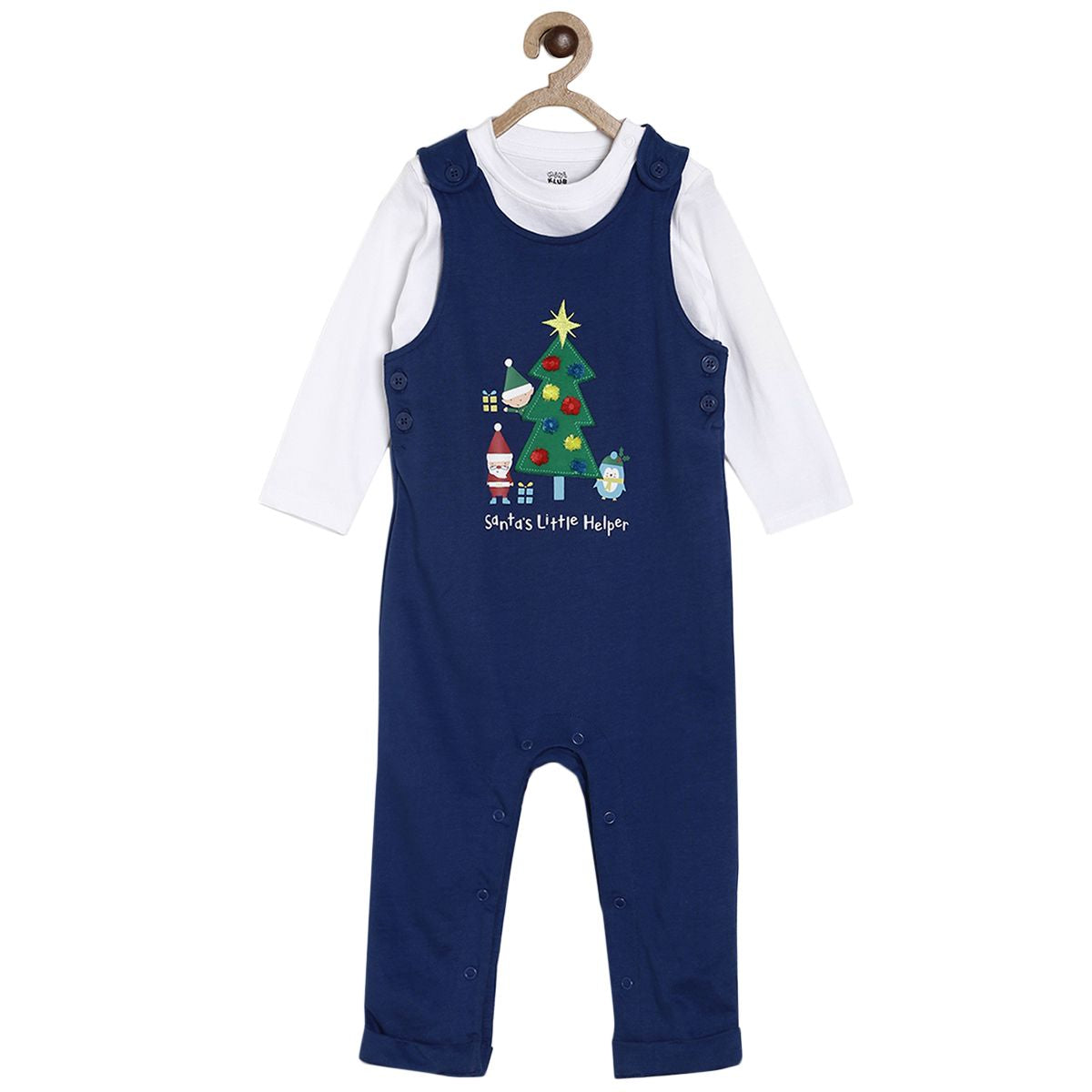 Christmas Multi Dungaree Set