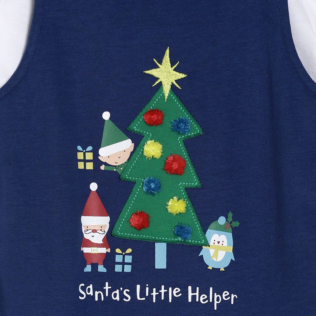 Christmas Multi Dungaree Set