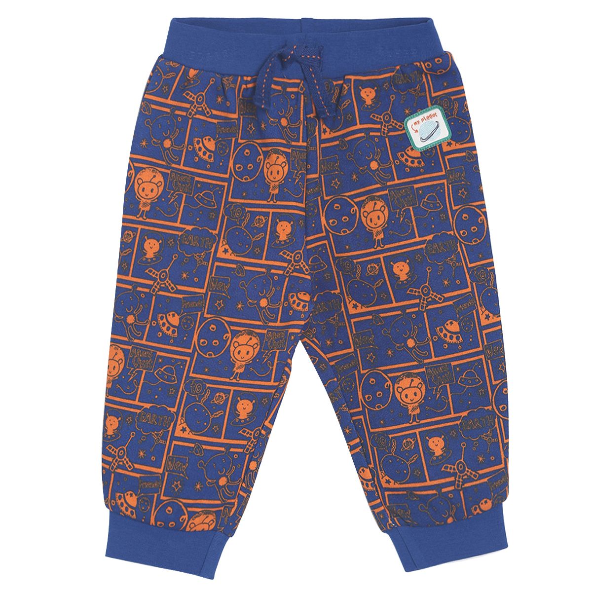 Pack of 1 jogger - midnightblue & orange for 0-3 Months