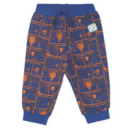 Pack of 1 jogger - midnightblue & orange for 0-3 Months