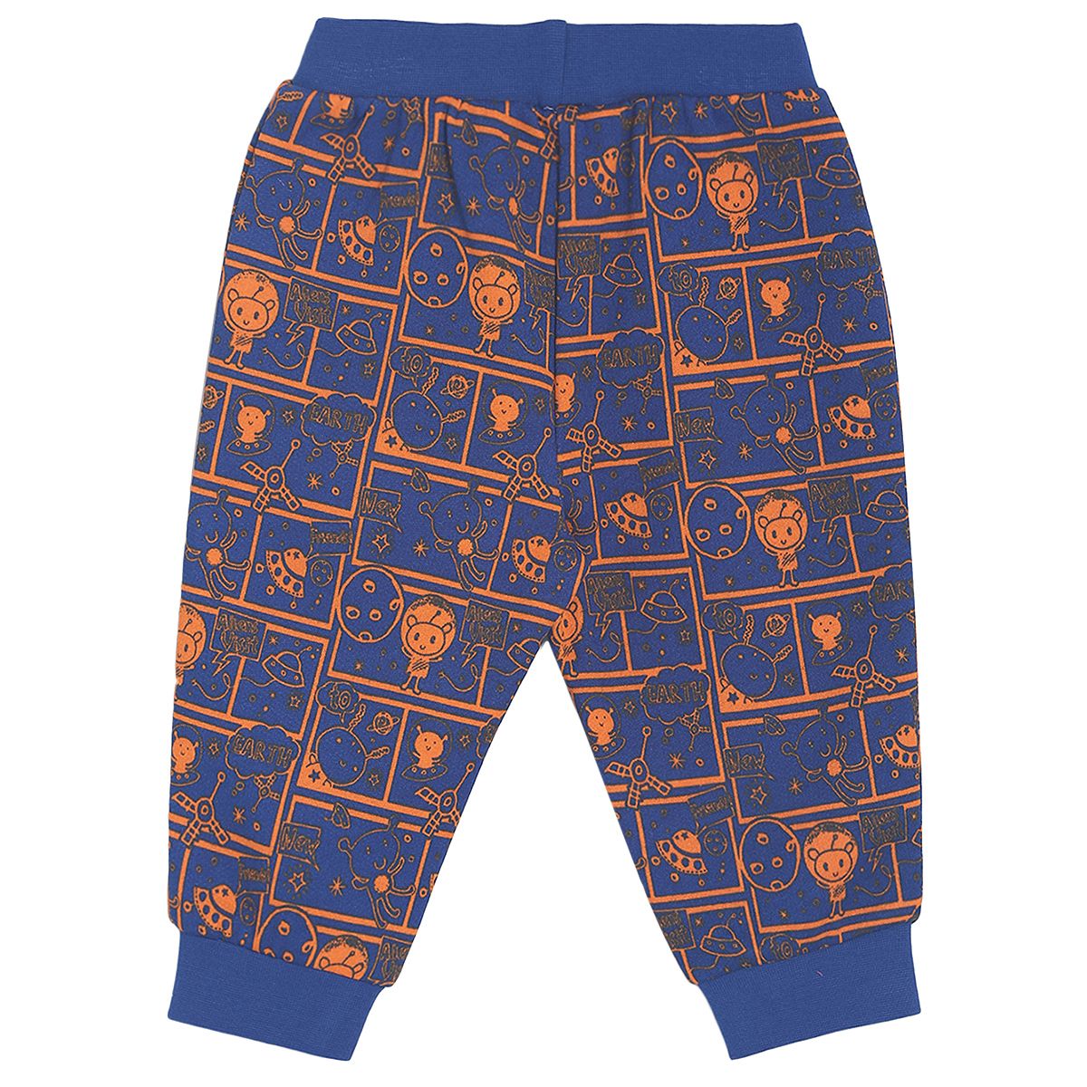 Pack of 1 jogger - midnightblue & orange for 0-3 Months