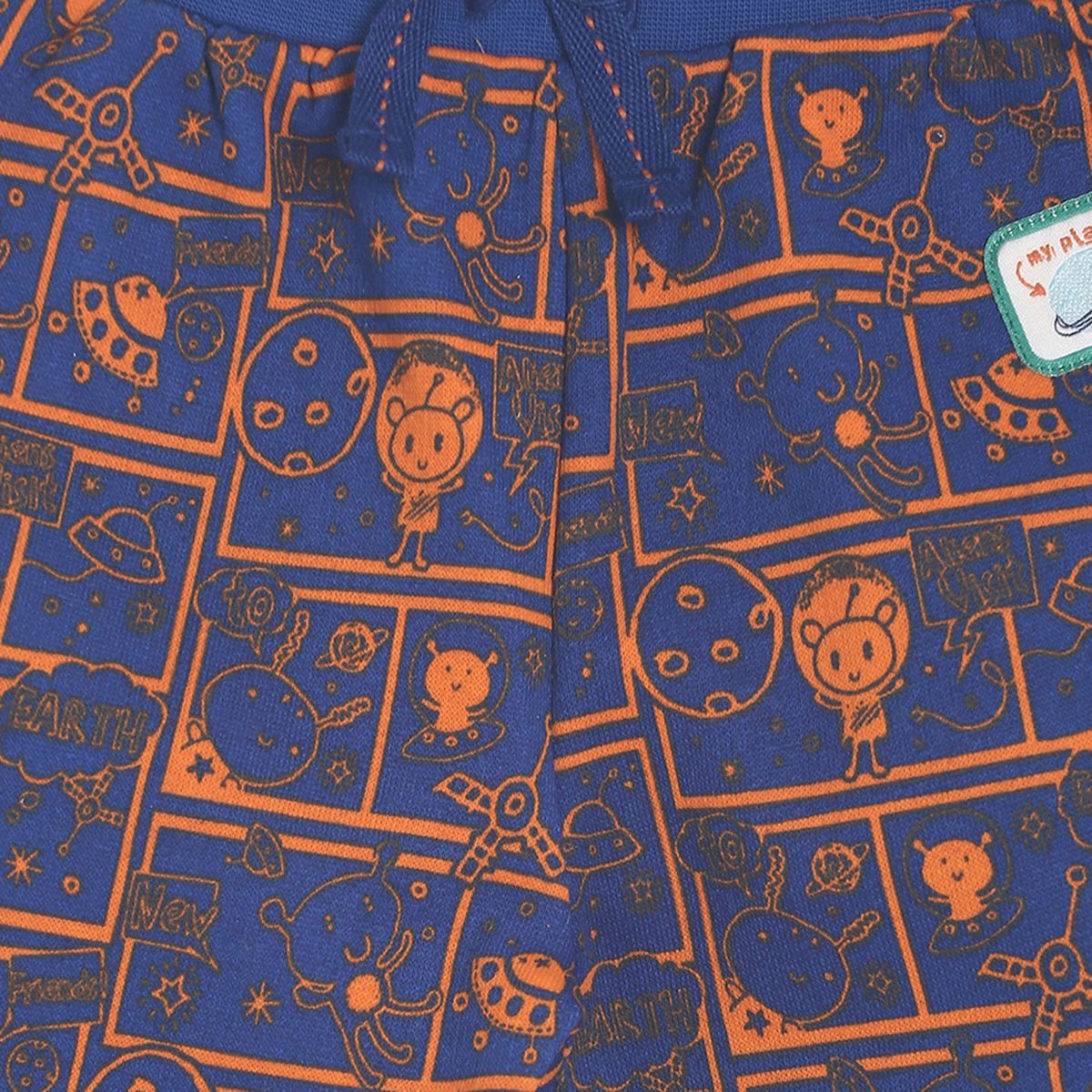 Pack of 1 jogger - midnightblue & orange for 0-3 Months