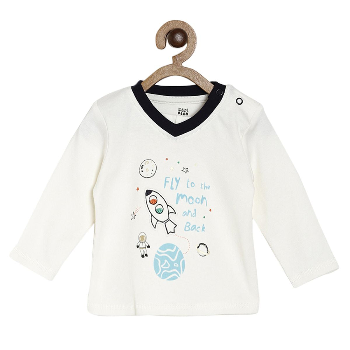 Pack of 1 knit t-shirt - off white for 0-3 Months