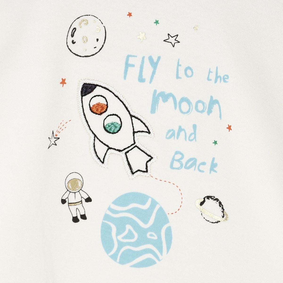 Pack of 1 knit t-shirt - off white for 0-3 Months