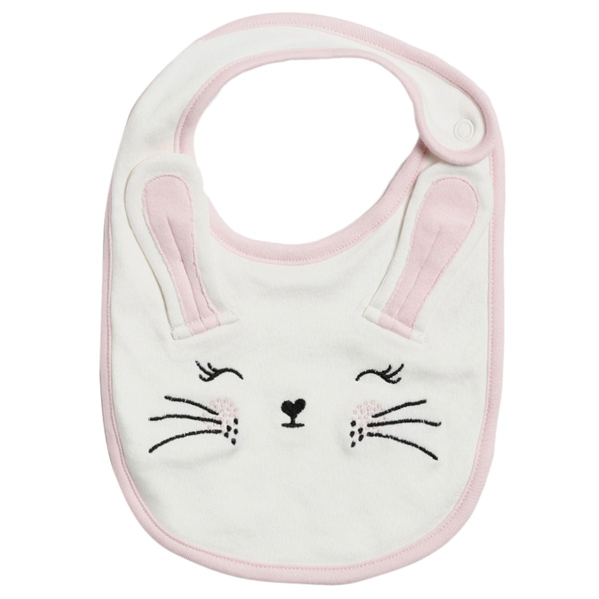 Baby Girls Bunny Face Cotton Feeding Bib