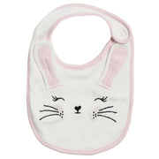 Baby Girls Bunny Face Cotton Feeding Bib