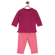 Pink Top & Knit Bottom