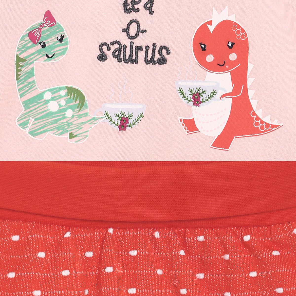 Pack of 2 top and bottom set - baby pink & red for 0-3 Months