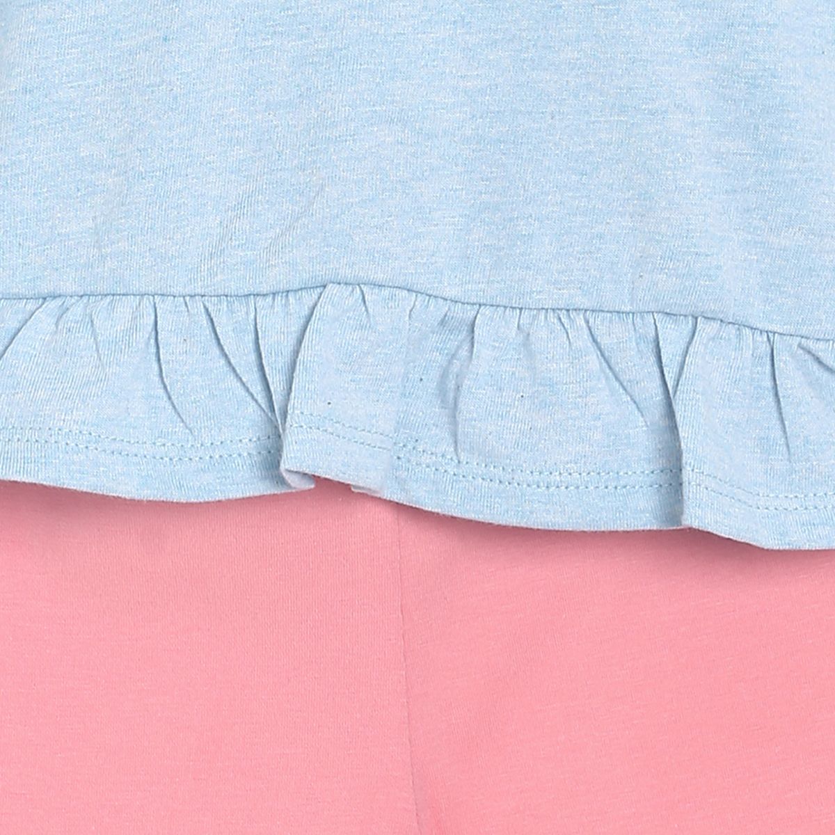 Pack of 2 top and bottom set - light blue & pink for 0-3 Months