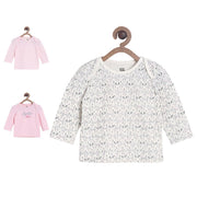 Baby Girls Animal Print and Striped T-Shirt Pack of 3, Pink and White