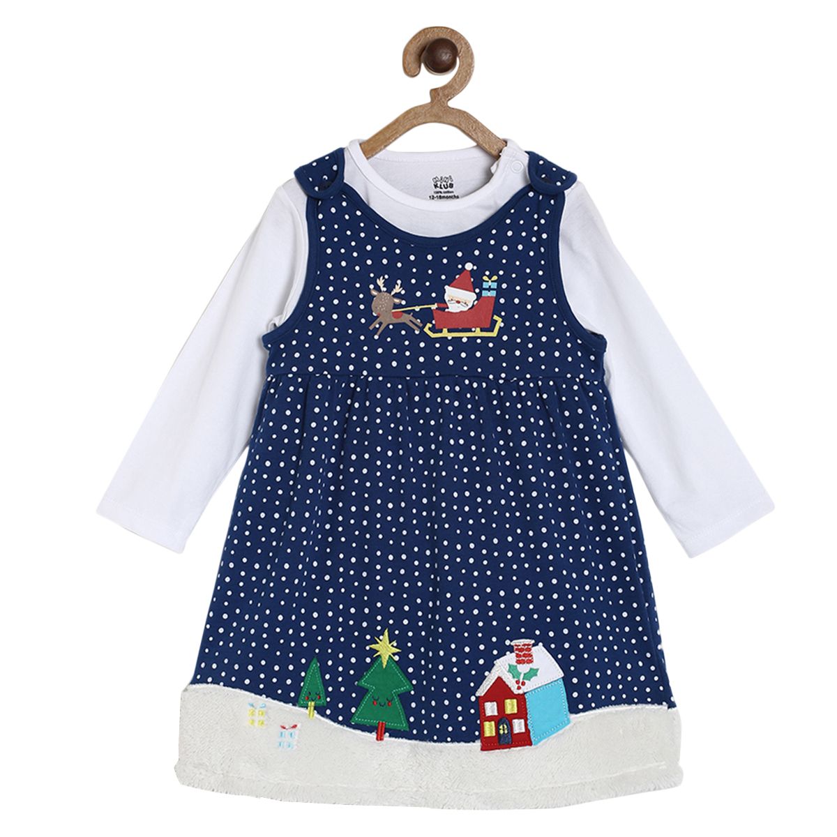 Christmas Blue Pinny Set