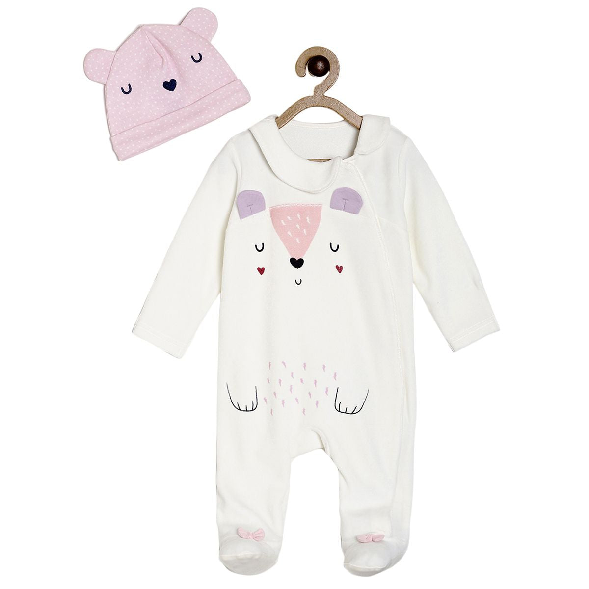 Off White  Sleep Suit Pack Of 2