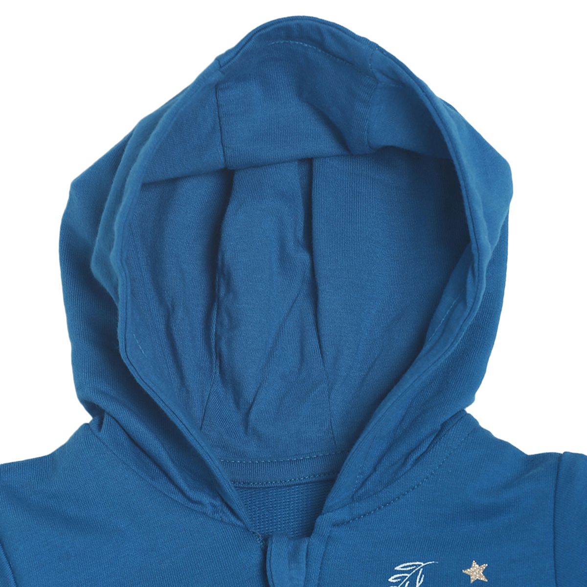 Baby Girls Solid Hooded Jacket, Blue