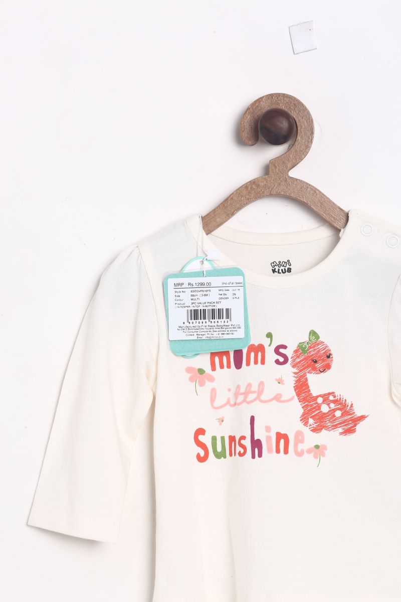 Multicolour Sleepsuit T-Shirt Bottom