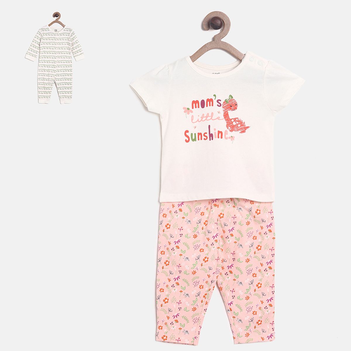 Multicolour Sleepsuit T-Shirt Bottom