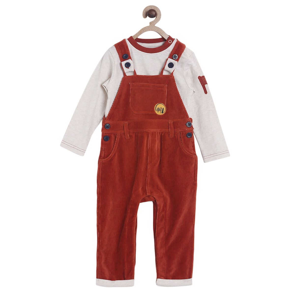 Brown Dungaree Set