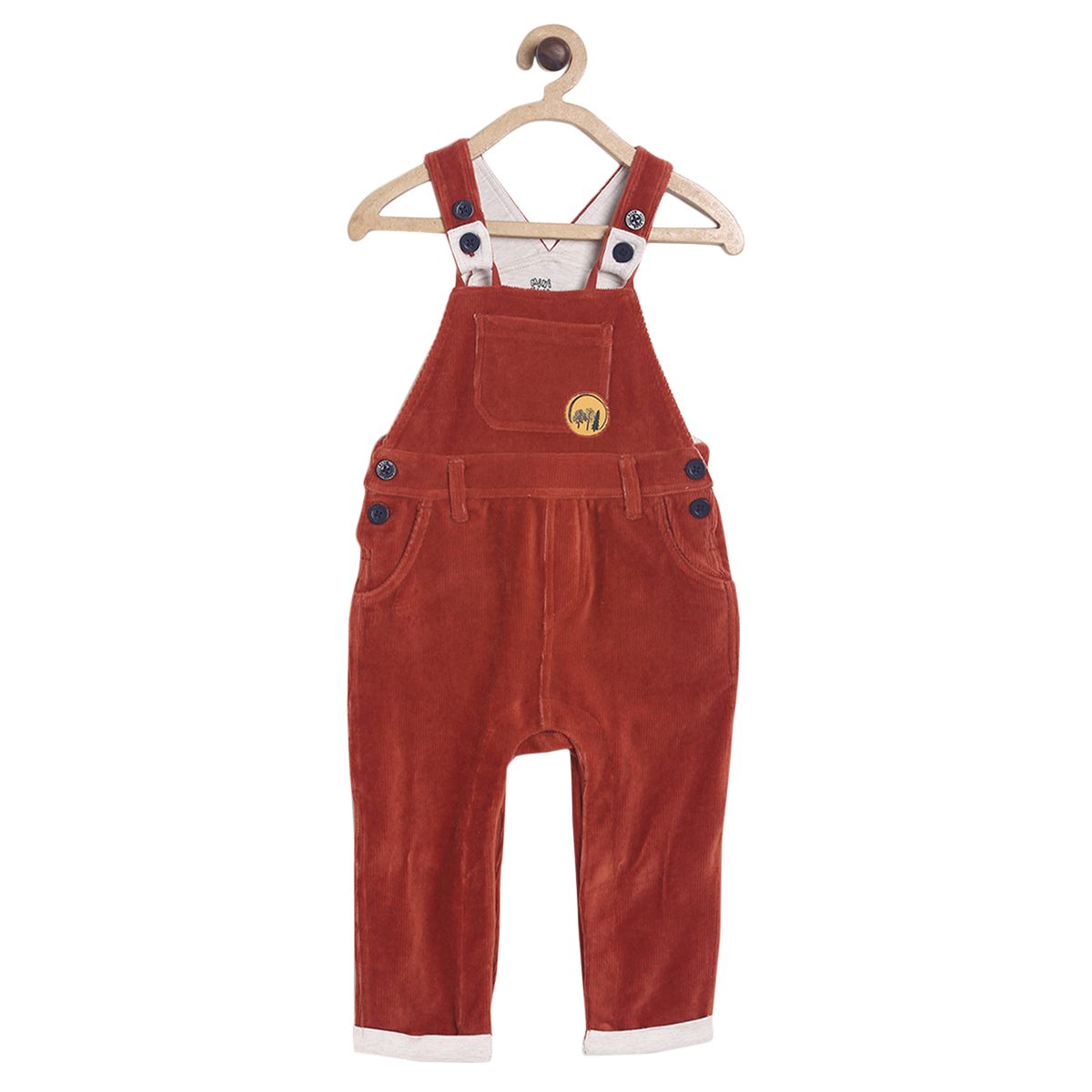 Brown Dungaree Set