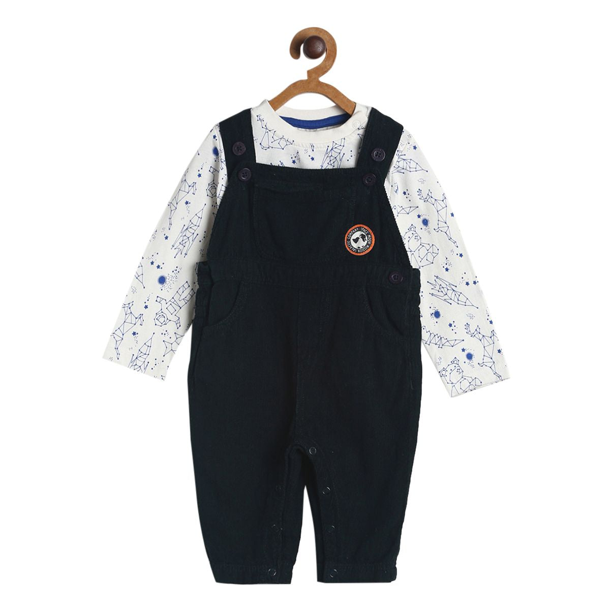 Boys Grey Dungaree Set