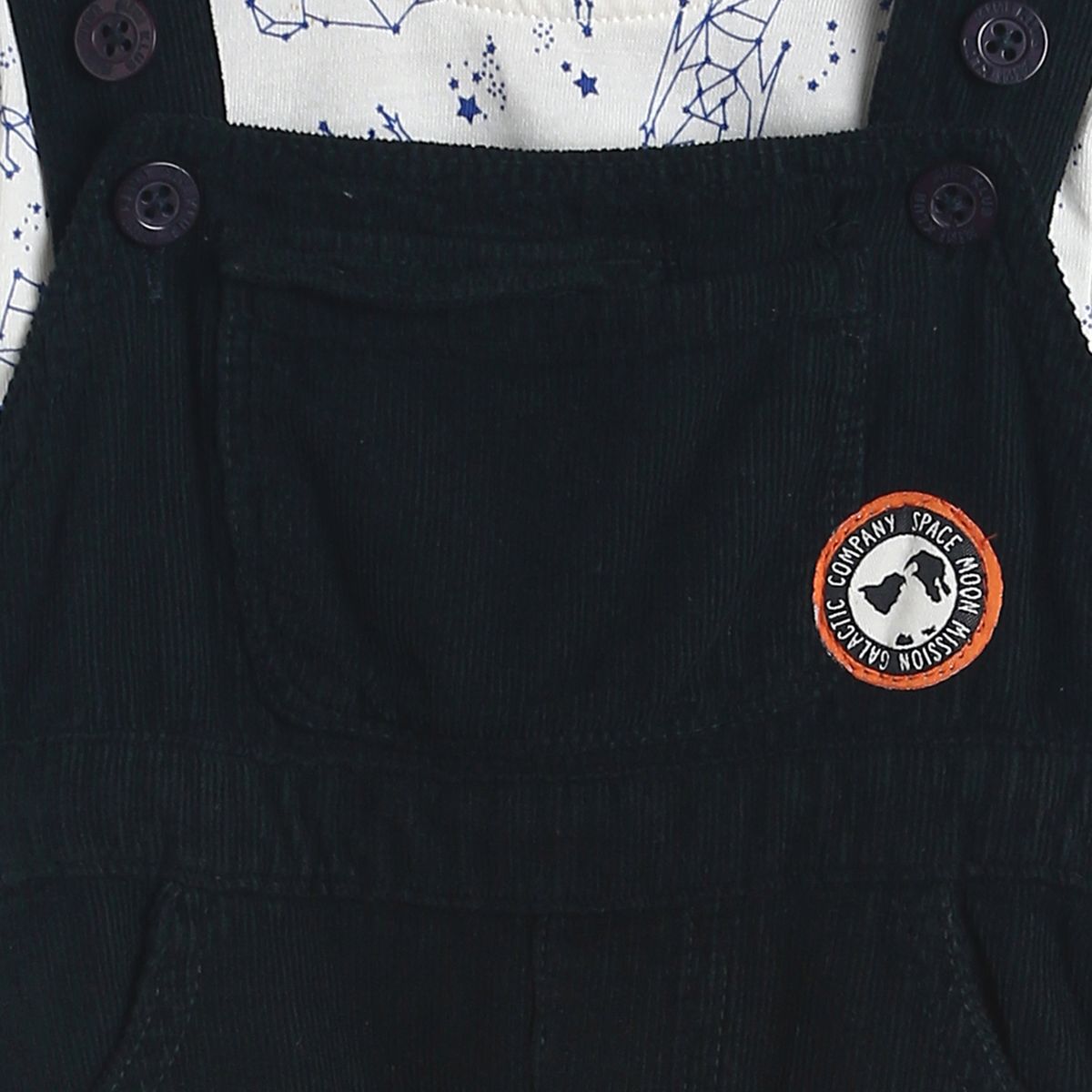 Boys Grey Dungaree Set