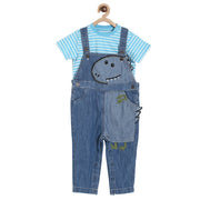 Mid Wash Dungaree Set