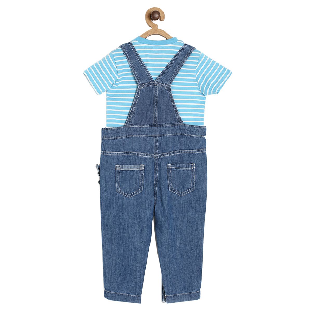 Mid Wash Dungaree Set