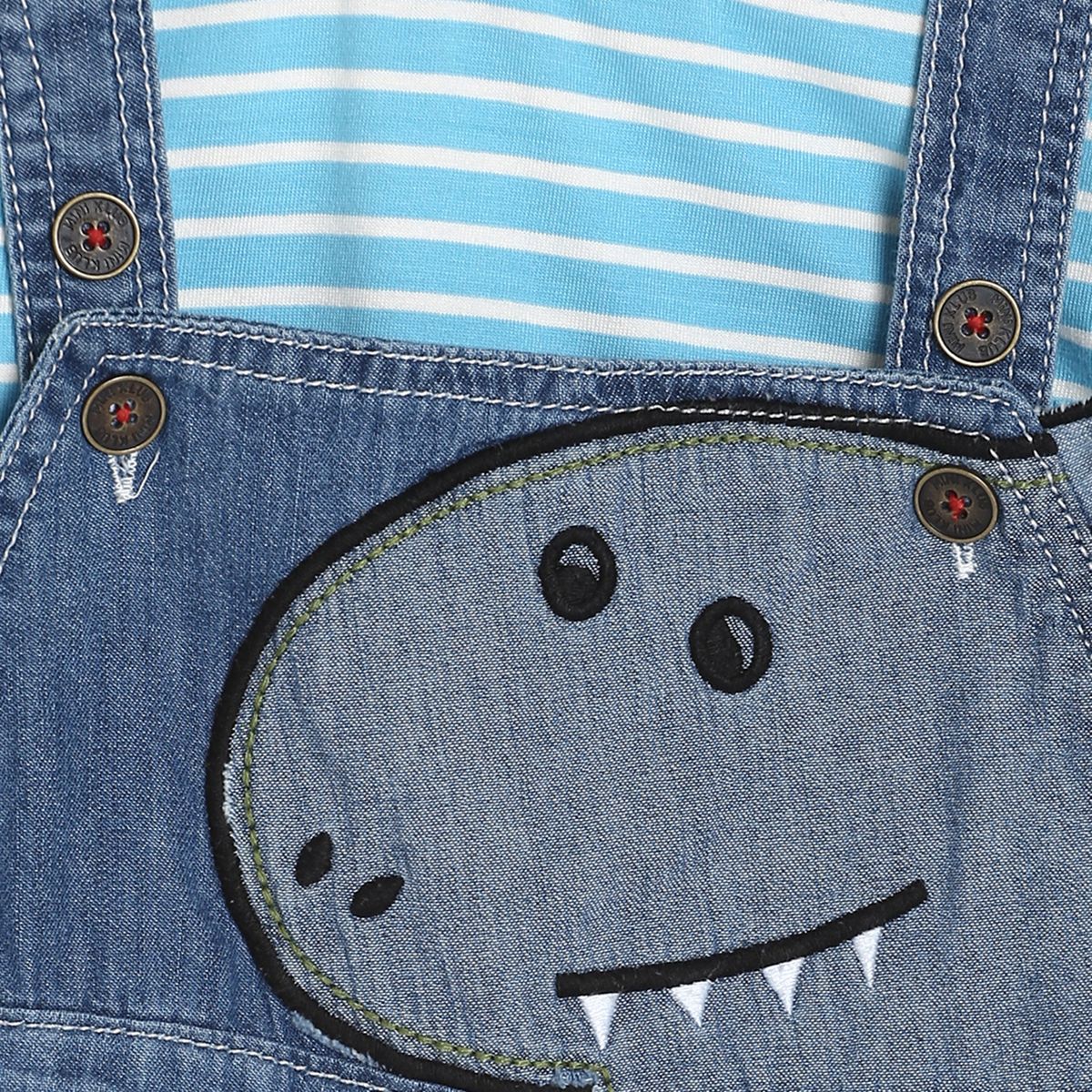 Mid Wash Dungaree Set