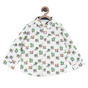 Pack of 1 woven shirt - white & blue for 12-18 Months