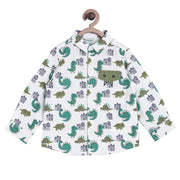 Pack of 1 woven shirt - white & blue for 12-18 Months