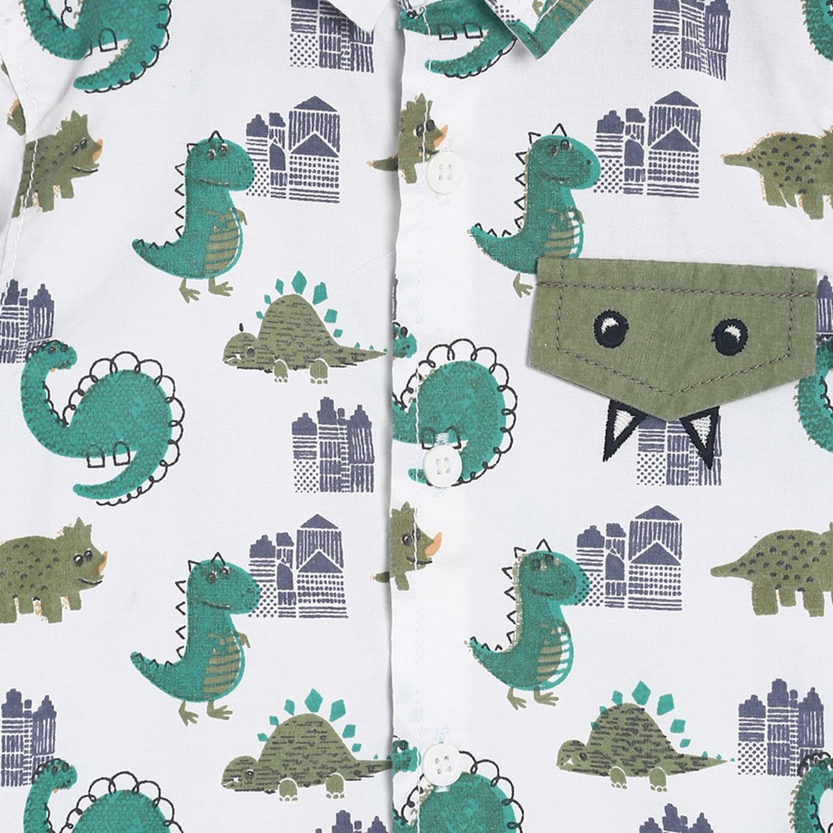 Pack of 1 woven shirt - white & blue for 12-18 Months