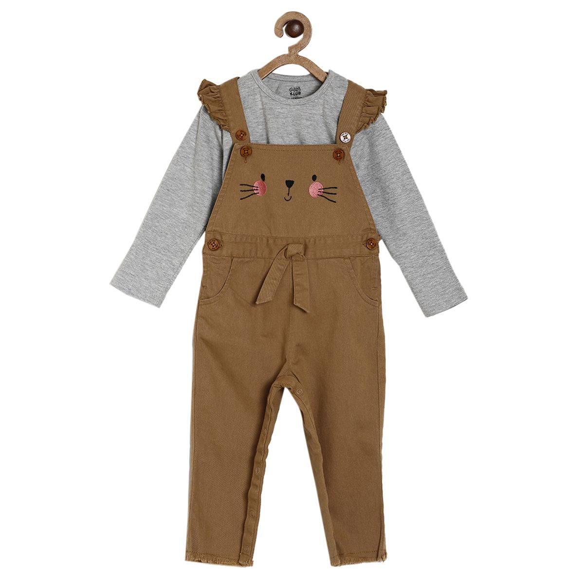 Khaki Dungaree Set