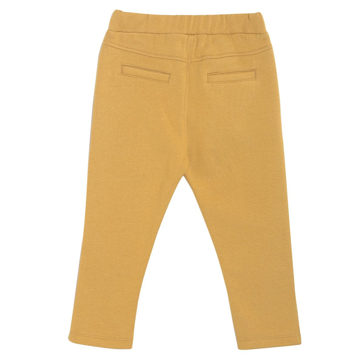 Baby Girls Solid Joggers with Pocket Detail, Mustard