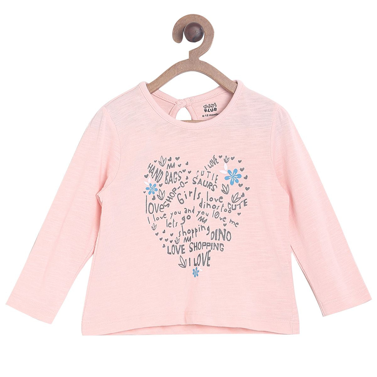 Baby Girls Printed Full Sleeve Top, Pink