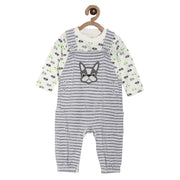 Pack of 2 dungaree set - white & light blue for 12-18 Months