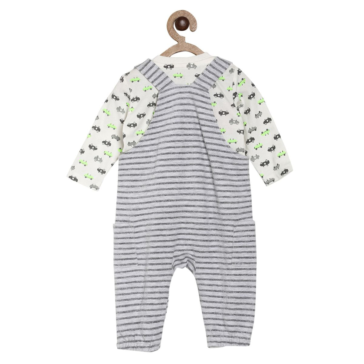 Pack of 2 dungaree set - white & light blue for 12-18 Months