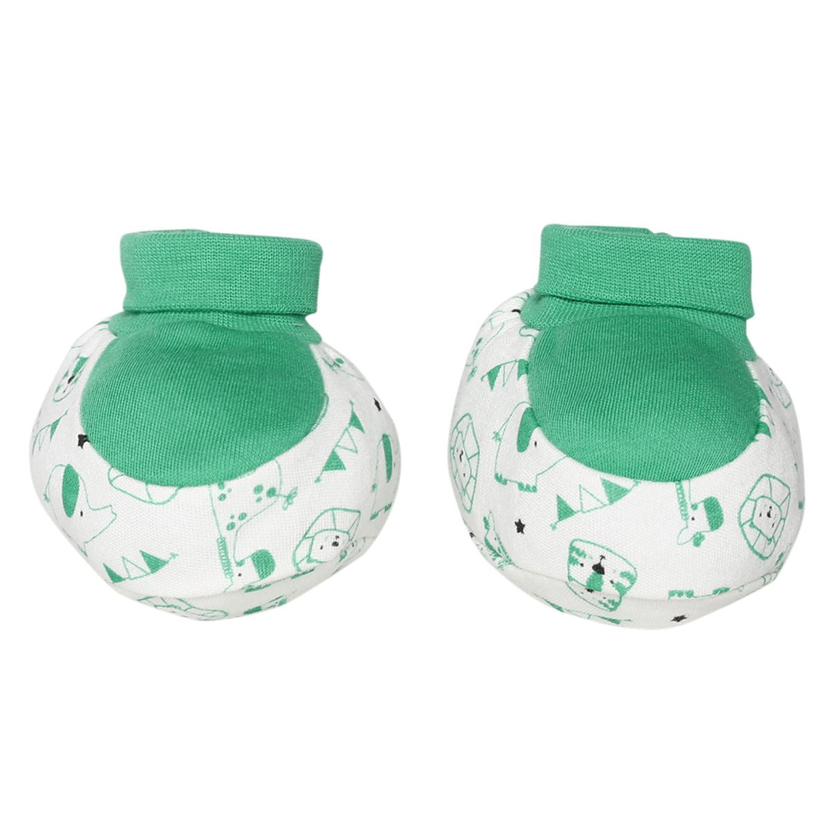 Unisex White Printed Anti-Scratch Mittens
