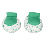 Unisex White Printed Anti-Scratch Mittens