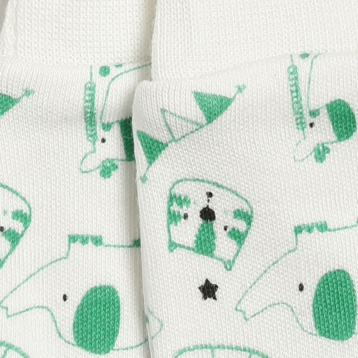 Unisex White Printed Anti-Scratch Mittens