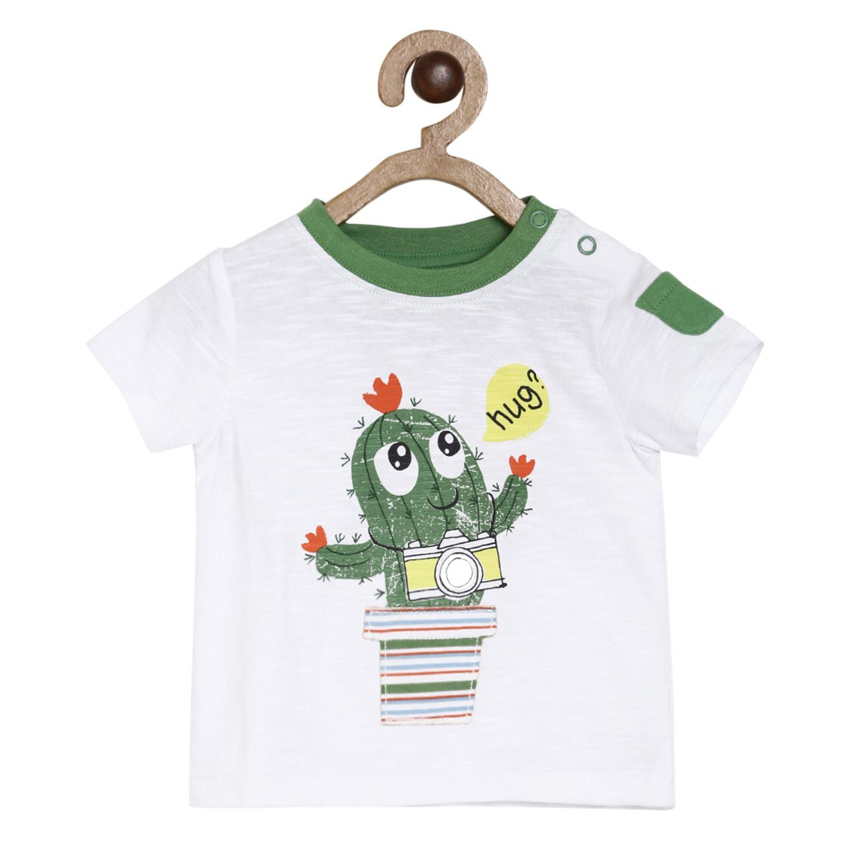 Pack of 2 t-shirt and bottom set - white & green for 0-3 Months