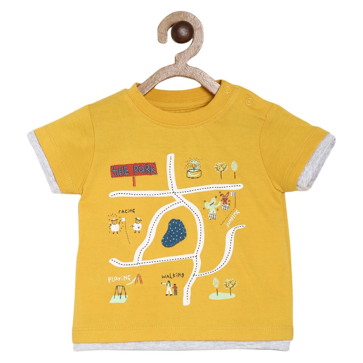 Pack of 1 knit t-shirt - yellow for 0-3 Months