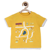 Pack of 1 knit t-shirt - yellow for 0-3 Months